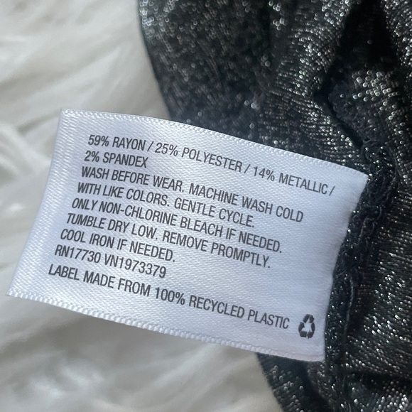 NWT Women's Long Sleeve Metallic Wrap Front Blouse - Picture 5 of 5